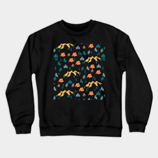 Night Pine Forest Camping Trip Crewneck Sweatshirt